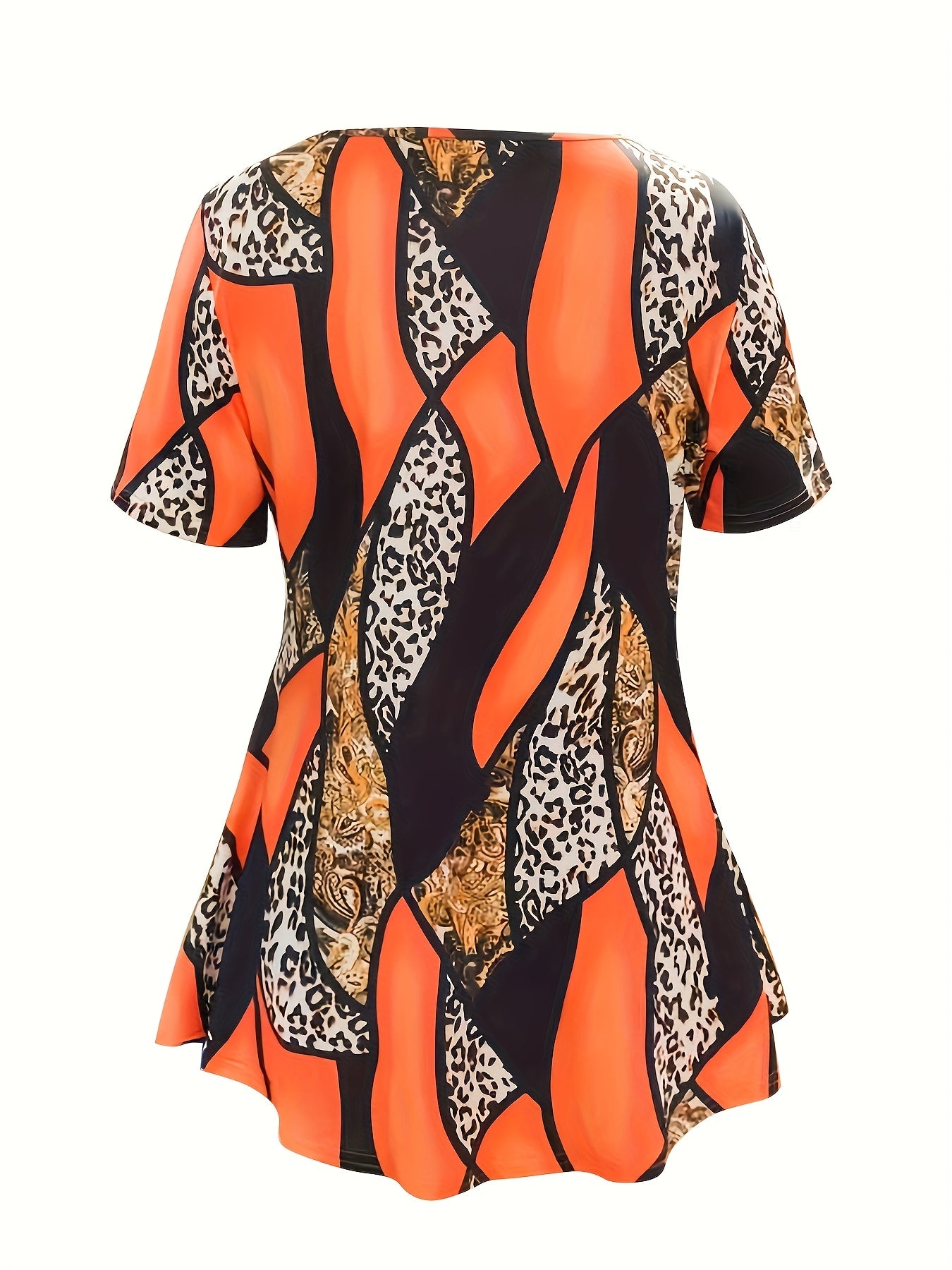 Floral Printed Short-sleeved T-shirt And Women's Seven-eighths Trousers Casual Two-piece Set.