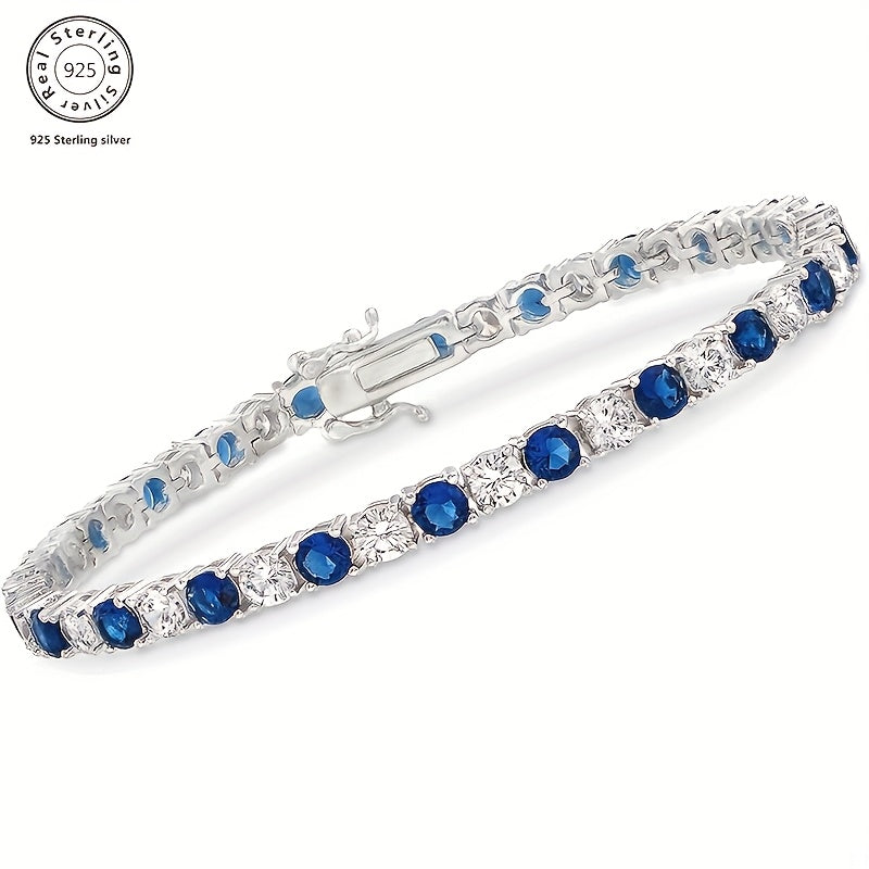 Handmade Luxury 925 Silver Inlaid Moissanite Women's Bracelet Designed By Designers, Perfect for Anniversary Gifts, Suitable for Various Occasions Such As Christmas Parties, Including Exquisite Jewelry Boxes, Silver Bracelet
