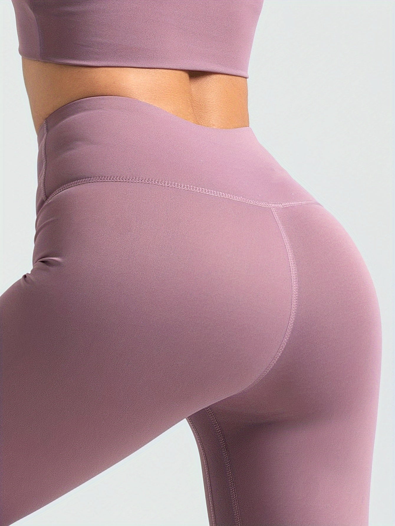 Comfortable High-Waist 10pcs Stretchy Yoga Leggings for Women - Polyester & Elastane Blend, Non-See-Through, Solid Color, Long Length, Perfect for Running & Fitness, All-Season Activewear