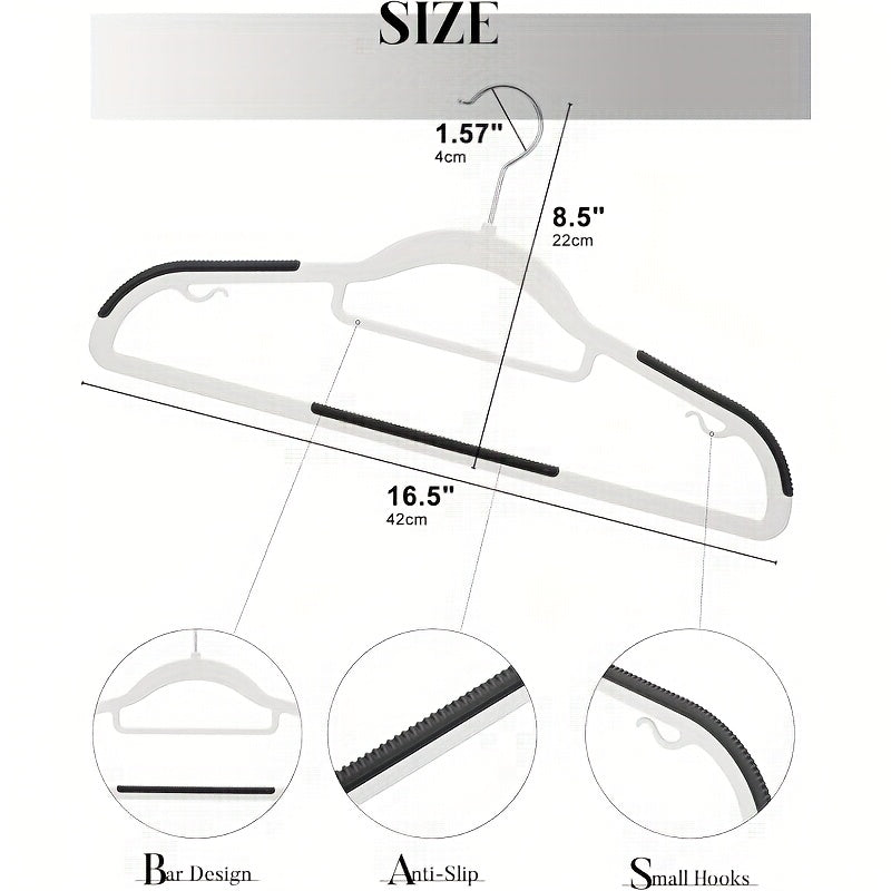 50 Pack Heavy-Duty Plastic Hangers with Non-Slip Grips, Durable Space-Saving Closet Organizers for Shirts, Pants, Dresses & Coats - Grey & Purple, Clothes Hangers, Garment Storage, Sleek Design, Longlasting Material, Busy Pro