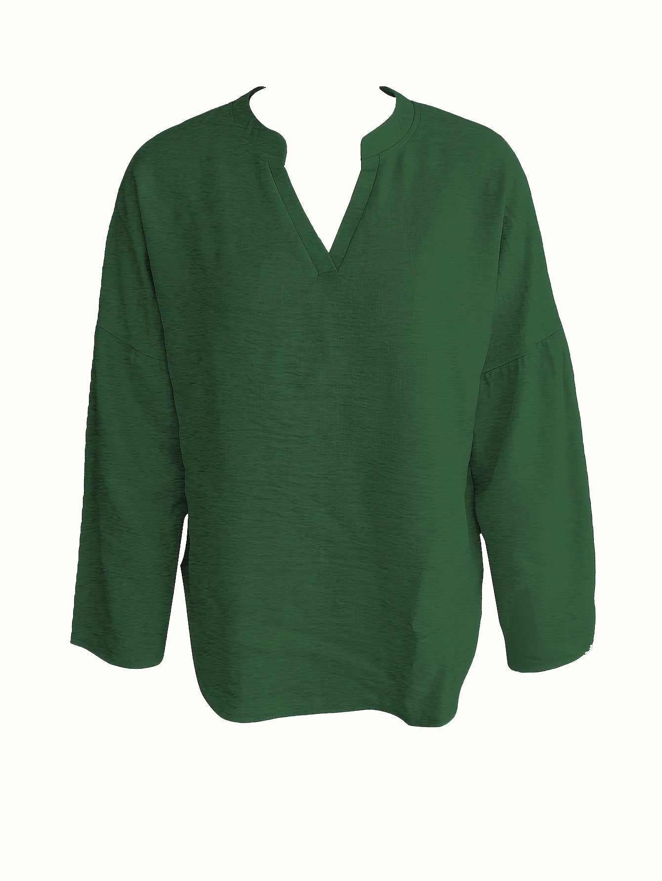 Spring And Summer V-neck Long Sleeved T-shirt Casual Loose Long Top