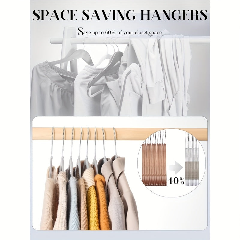 50 Pack Heavy-Duty Plastic Hangers with Non-Slip Grips, Durable Space-Saving Closet Organizers for Shirts, Pants, Dresses & Coats - Grey & Purple, Clothes Hangers, Garment Storage, Sleek Design, Longlasting Material, Busy Pro