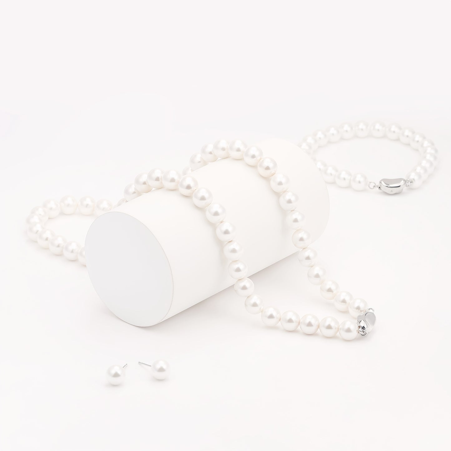 925 Sterling Silvery Chain Freshwater Pearls Necklace, Set With Lustrous White Freshwater Pearls, Elegant And Luxurious, Wedding Bridal Bridesmaid Jewelry/ Birthday Gift/ Anniversary Gift, Jewelry For Teenager, Cheap Girl Stu