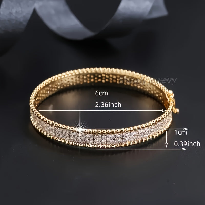 Moissanite Jewelry for Women: 18K Golden Plated 925 Sterling Silvery Hypoallergenic Bracelet with Dazzling Moissanite Stones, Elegant & Sexy Design for Wedding/Valentines/Christmas Gifts - Luxe Gift Box for Wife, Girlfriend,