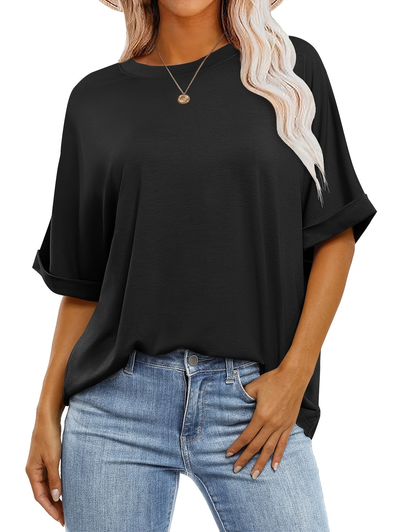 Three-Piece Women's Top Set Oversized T-Shirt Short Sleeve Round Neck Summer Casual Loose Basic Tee 2025 Trendy Fashion Clothing