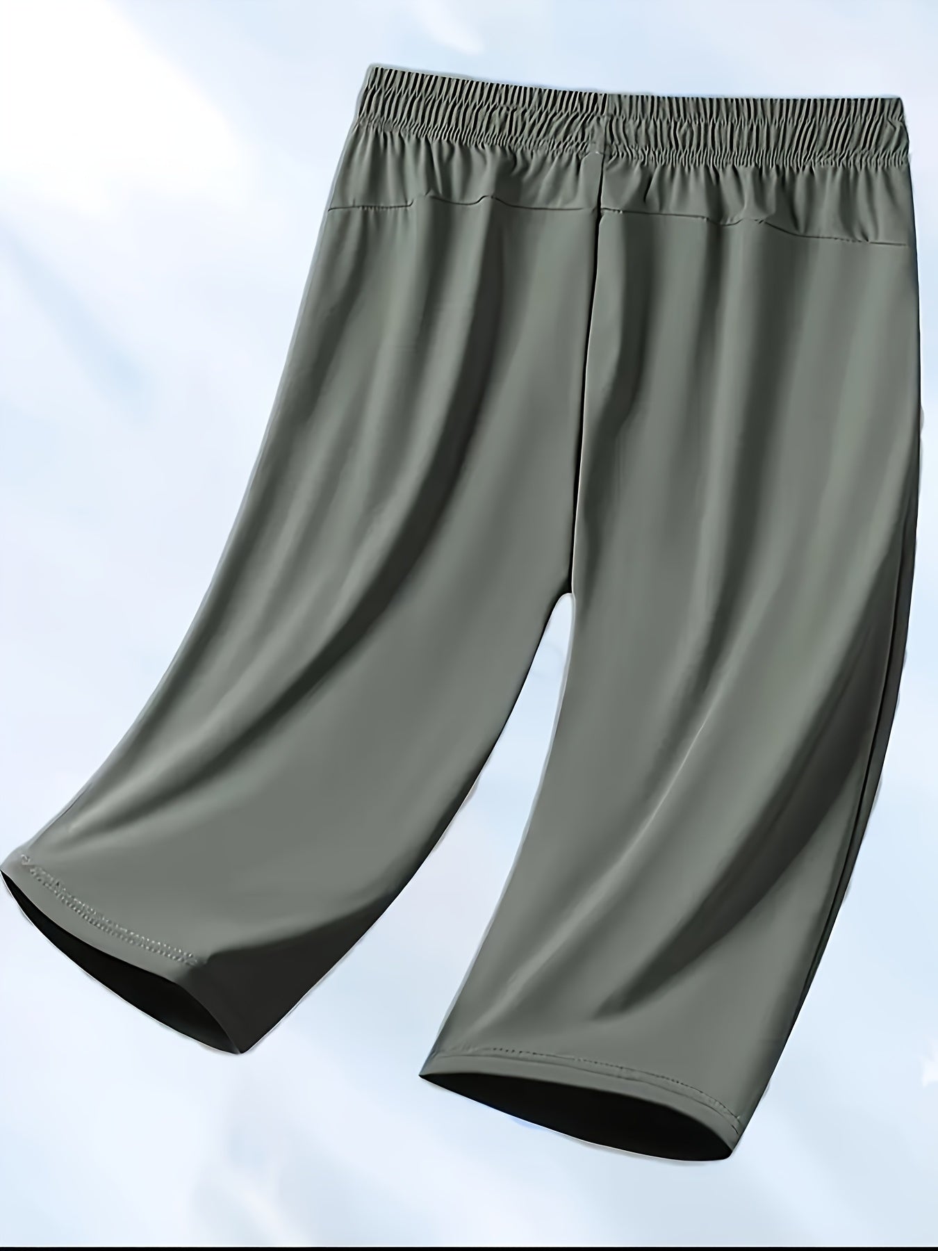 Three Pairs Of Summer Women's Shorts, Women's Solid Color 3/4 Pants, Elastic Drawstring At The Waist, Diagonal Zipper Pocket, Nylon And Spandex Medium-elastic Fabric Pants, Ice Silky Quick-drying Sports Pants, Women's Pants