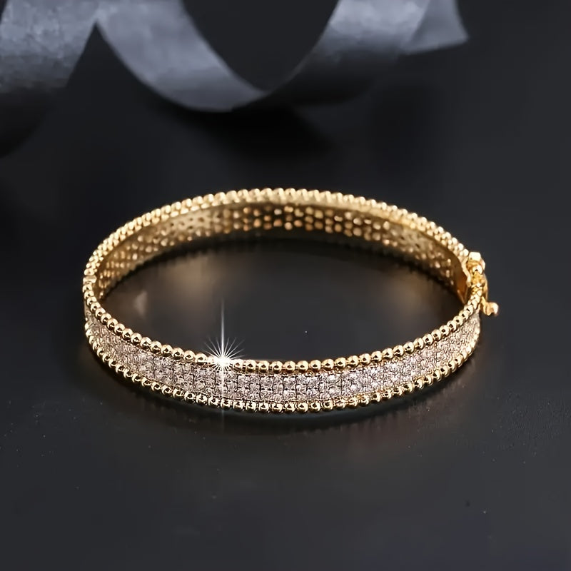 Moissanite Jewelry for Women: 18K Golden Plated 925 Sterling Silvery Hypoallergenic Bracelet with Dazzling Moissanite Stones, Elegant & Sexy Design for Wedding/Valentines/Christmas Gifts - Luxe Gift Box for Wife, Girlfriend,
