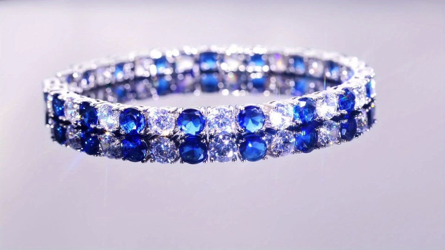Handmade Luxury 925 Silver Inlaid Moissanite Women's Bracelet Designed By Designers, Perfect for Anniversary Gifts, Suitable for Various Occasions Such As Christmas Parties, Including Exquisite Jewelry Boxes, Silver Bracelet