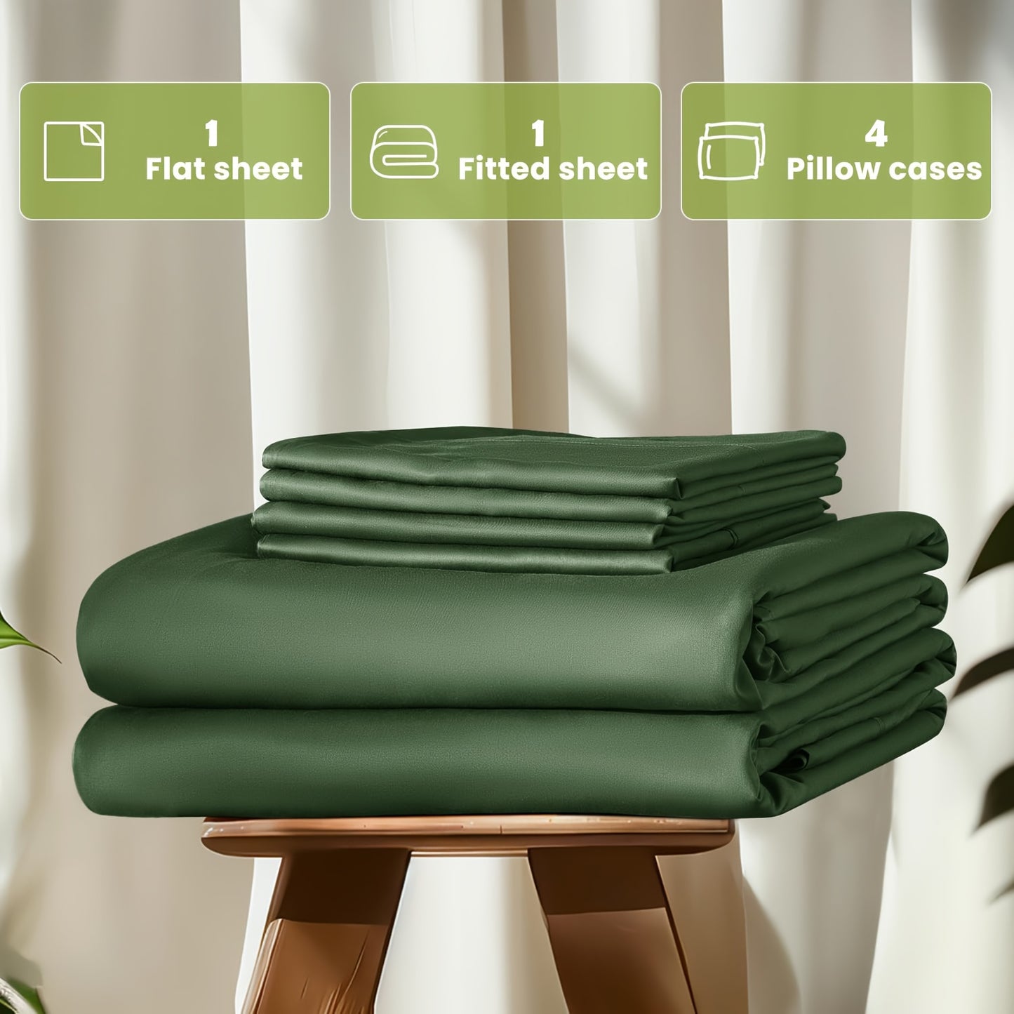 6pcs Bamboo Sheet Set - 100% Viscose Derived From Bamboo - Extra Deep Pocket Sheets Fits 18"-24" Thick Mattress - Cooling & Breathable Bed Sheets - Hotel-Quality Bedding Set