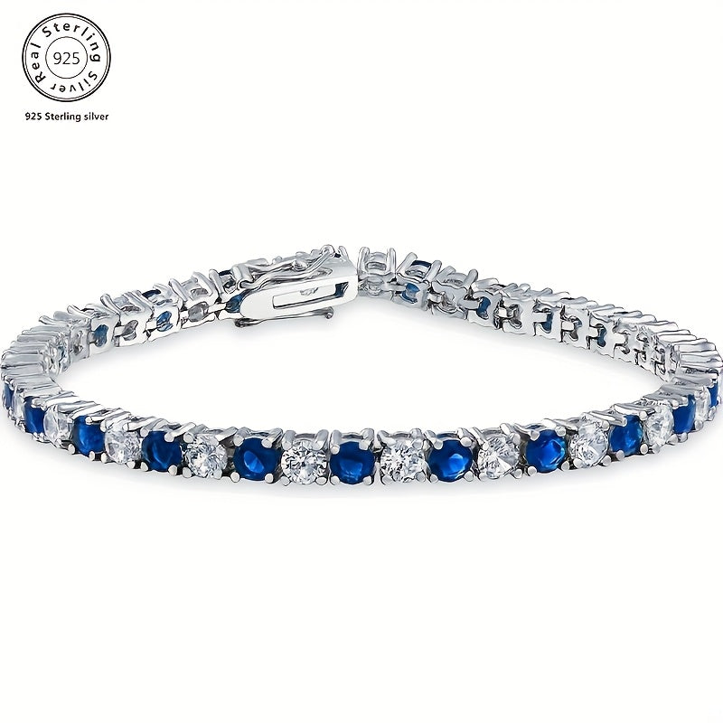 Handmade Luxury 925 Silver Inlaid Moissanite Women's Bracelet Designed By Designers, Perfect for Anniversary Gifts, Suitable for Various Occasions Such As Christmas Parties, Including Exquisite Jewelry Boxes, Silver Bracelet