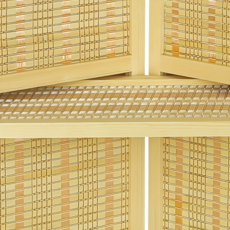 Room Divider With Shelves, Bamboo Room Divider 4 Panel, Folding Screen, Room Dividers And Folding Privacy Screen, Portable Room Divider Screen For Home Office Studio Apartment Garage