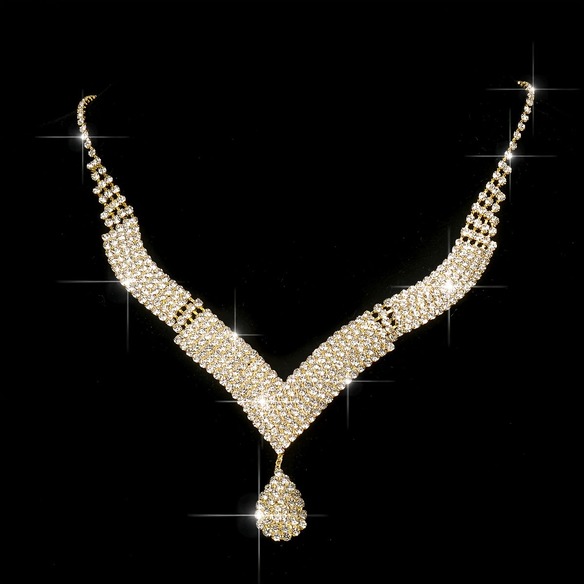 4pcs Set: Shiny Striped Ladies' Dinner Bag, Wedding Bridesmaid Bag, Evening Bag, Dress Bag, Shoulder Bag, Wedding Season Sparkling Necklace, Earrings, Bracelet Set - New Fashionable