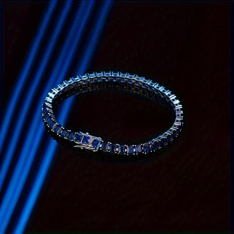5.2g 1pc 925 Silver Bracelet, Synthetic Blue Jewel Bracelet Beautiful Valentiner Day Gift, Birthday Gift or Christmas Gift, Gorgeous Luxury Style, The First Choice for Gifts