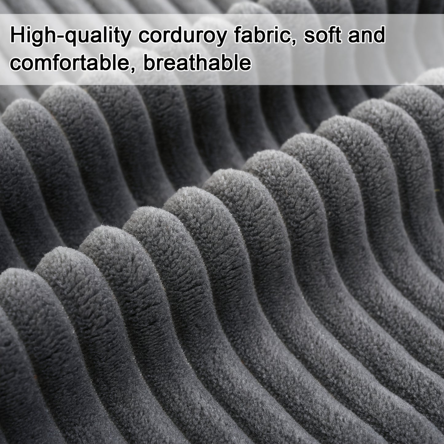 [Comfort Cloud Sofa] Comfort 4 Seater U-Shape Combo Sofa, 111.8'' Modern Deep Seat Cloud Sofa with Lumbar Cushion | Corduroy Living Room Sofa for Apartments, Apartment Homes