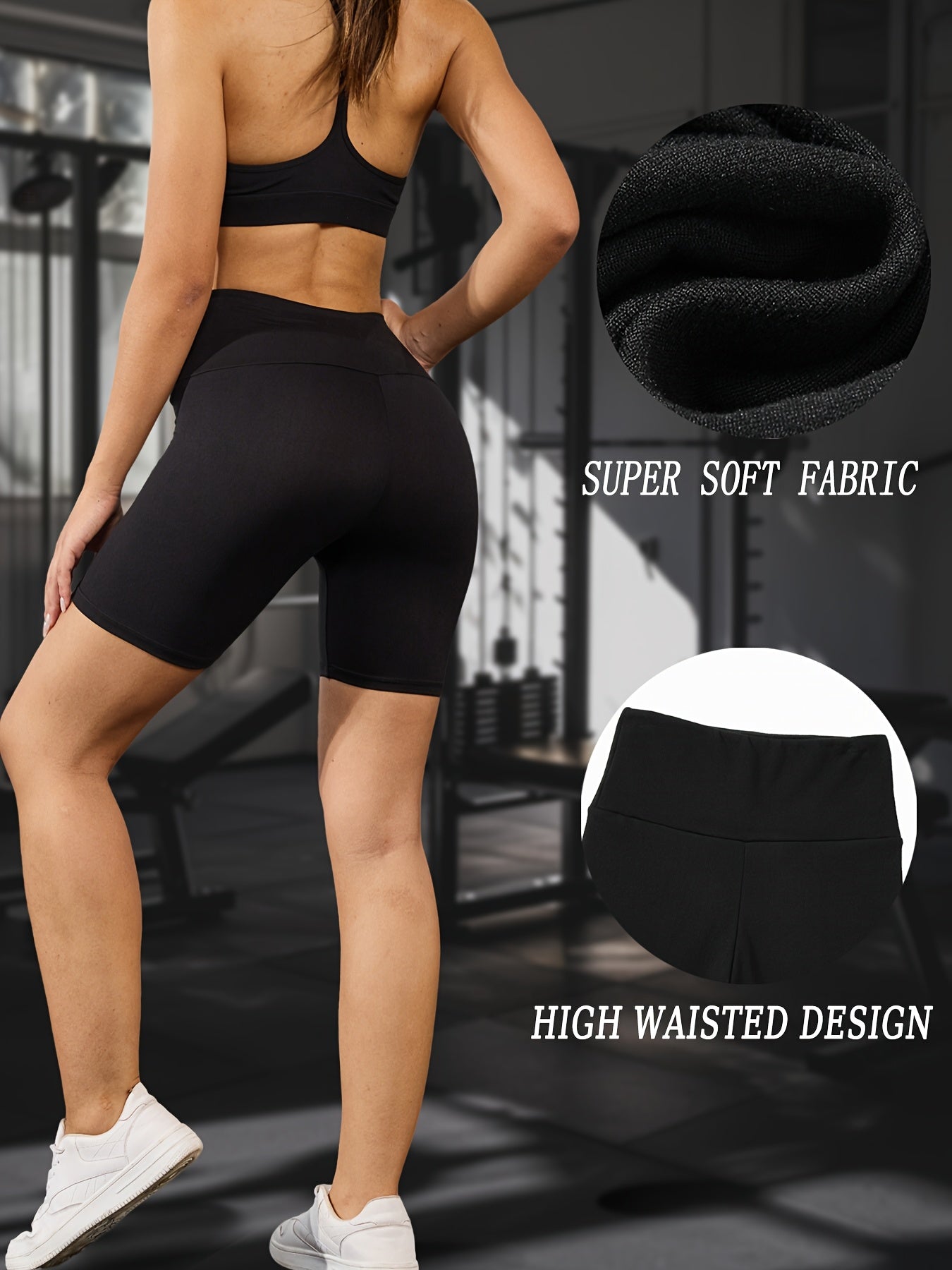 5-Pack Women's High Waisted Tummy Control Athletic Shorts - Super Soft Non-See-Through Workout Leggings with Full-Length Side Panels, 6" Inseam, Solid Black & Colors Available | Gym, Running, Yoga, | Machine Washable & Dry Cl