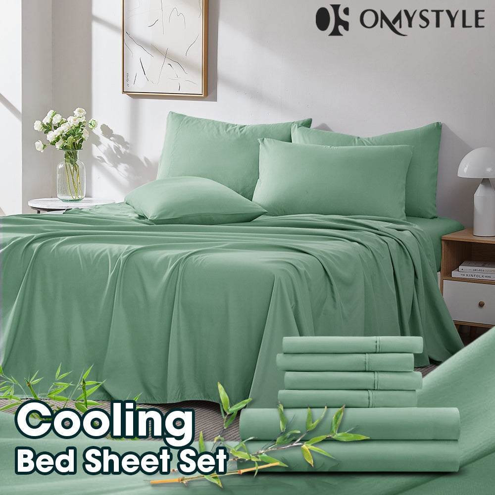2000TC Summer Cooling Lavender Bed Sheets Set, Bamboo Bedding Set, Ultra-Soft And Breathable for Summer Comfort - Includes Flat Sheet, Fitted Sheet And 2 Pillowcases, Hot Weather Sleep, Minimalist Bedset, High Thread Count Sh