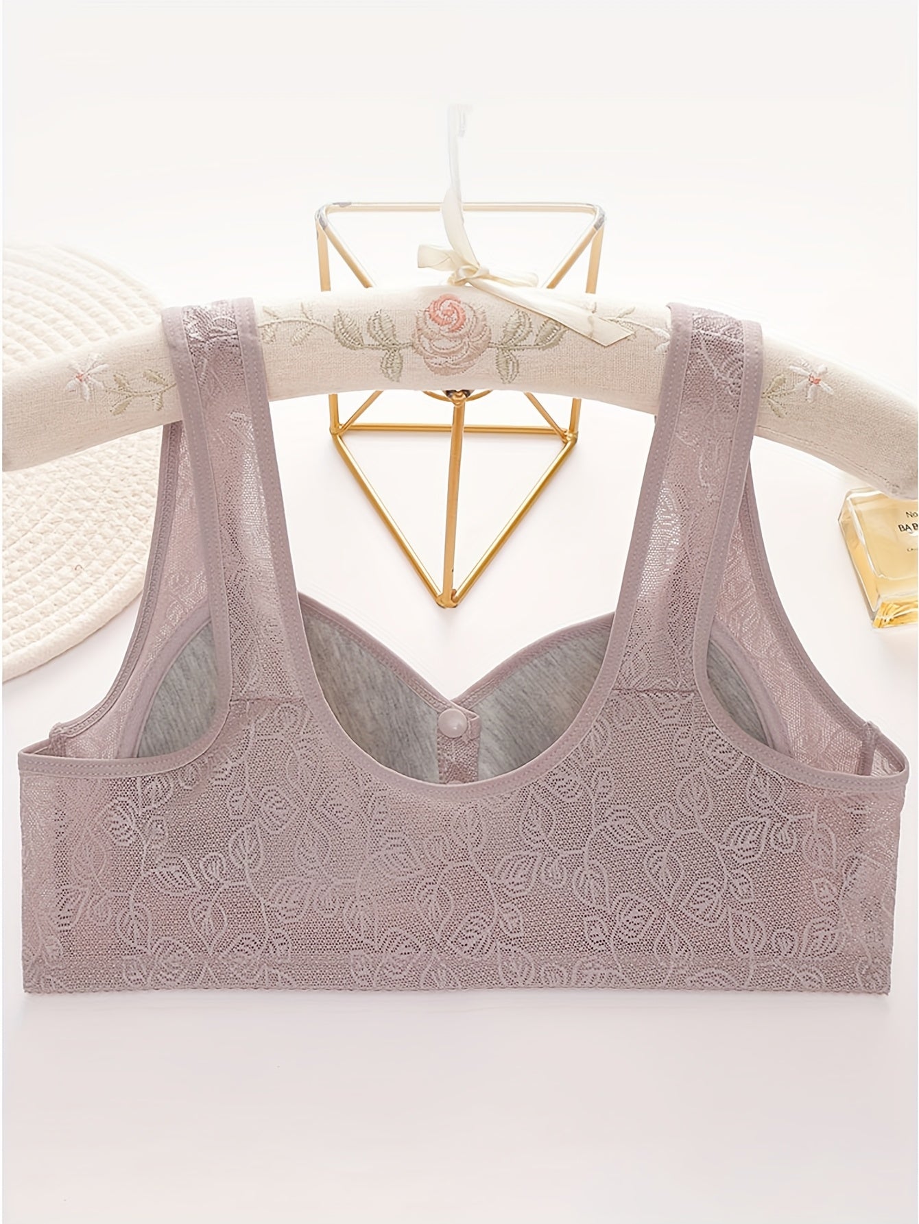 [Comfortable Front Clasp Bras] 4pcs Plus Size Comfortable Breathable Front Clasp Bras for Women | Middle-Aged and Elderly Mothers, Gathering and Lifting One-Piece Beauty Back Underwear