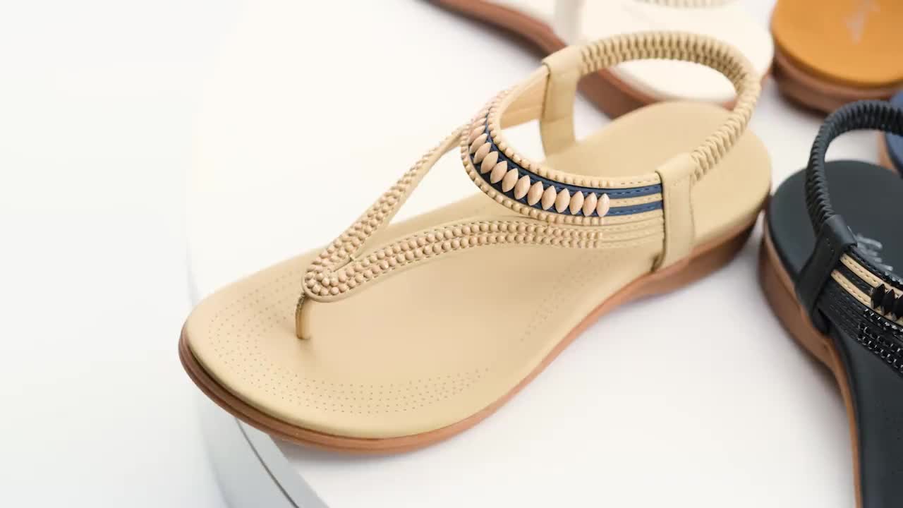 Women'S Sandals Flat Summer Shoes T-Strap Casual Dressy Sandals For Women Arch Support Slingback Sandals