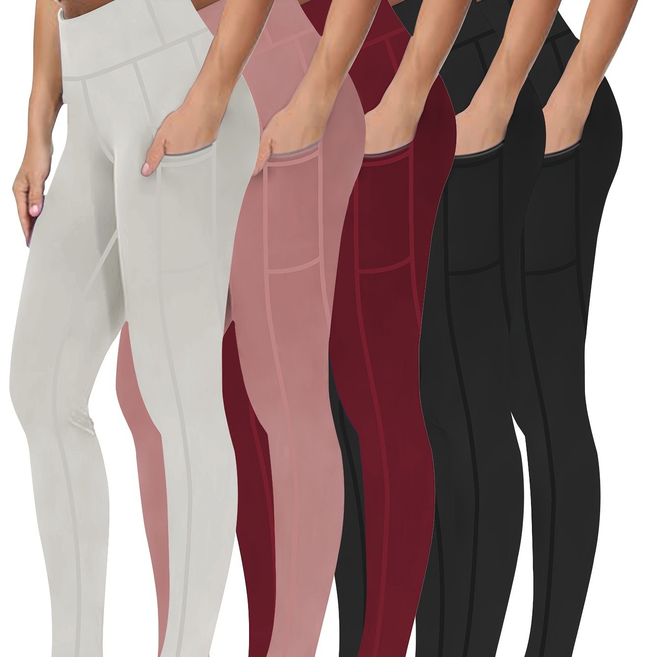 Five piece set of oversized sports leggings for women's 9-point yoga pants, fitness running compression pants