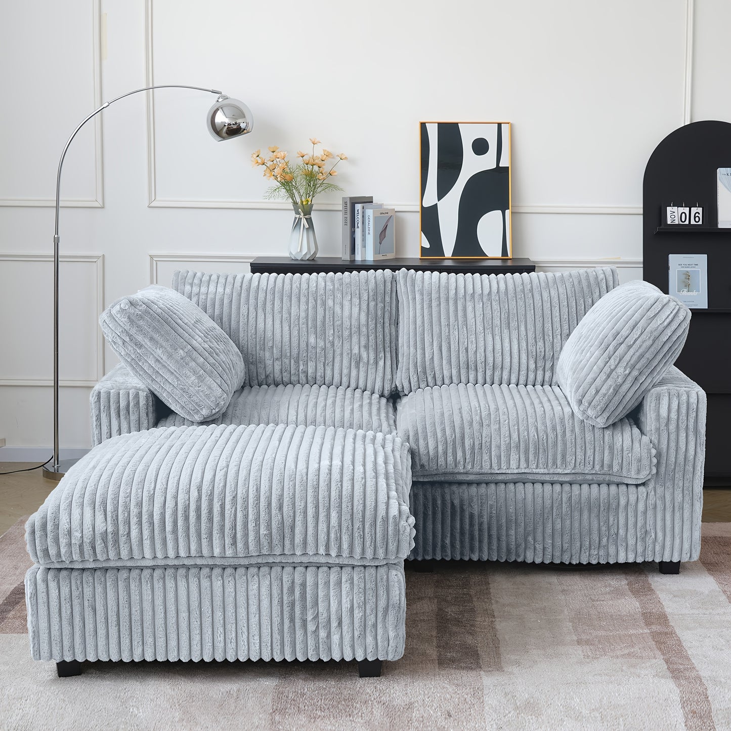 Modern Convertible Sleeper Sectional Sofa - Modular Living Room Couch with Washable Covers, Deep Seat Sleeper Sofa Bed, Space-Saving Design for Apartments, Lofts, Guest Rooms - No Assembly Required, Easy-Clean Fabric Upholste