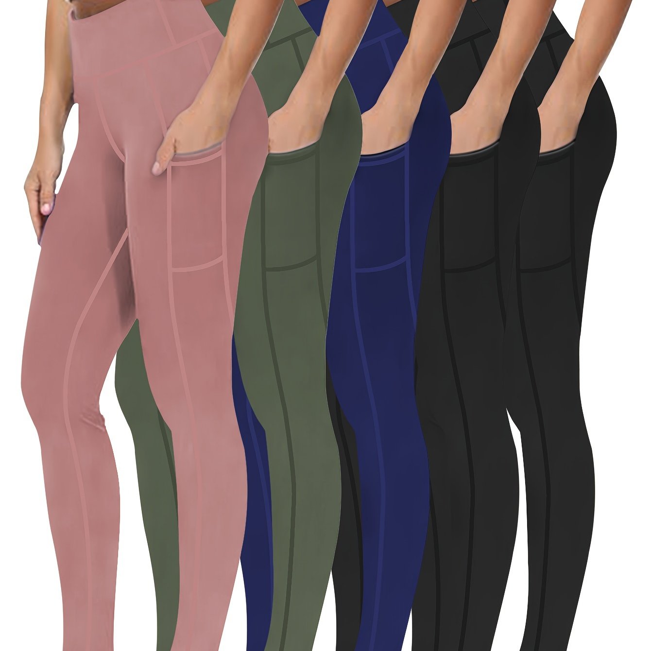 Five piece set of oversized sports leggings for women's 9-point yoga pants, fitness running compression pants