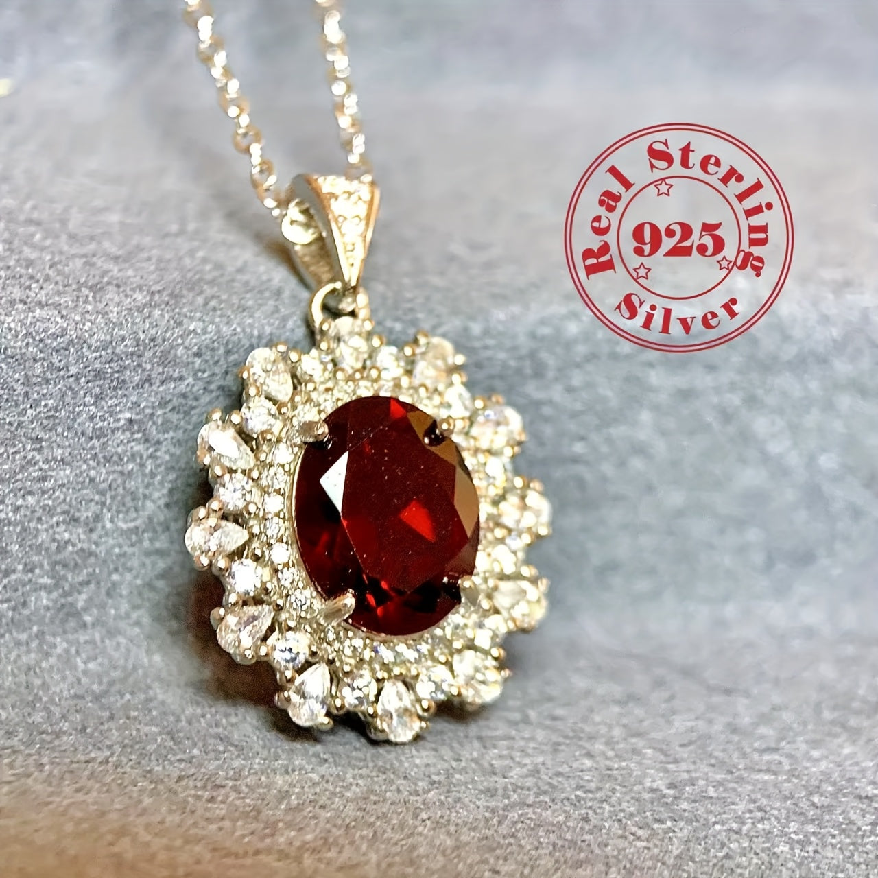 1pc of Natural Garnet Necklace Made of S925 Silver, a Birthstone Gift for Anniversaries And Valentine'S Day.