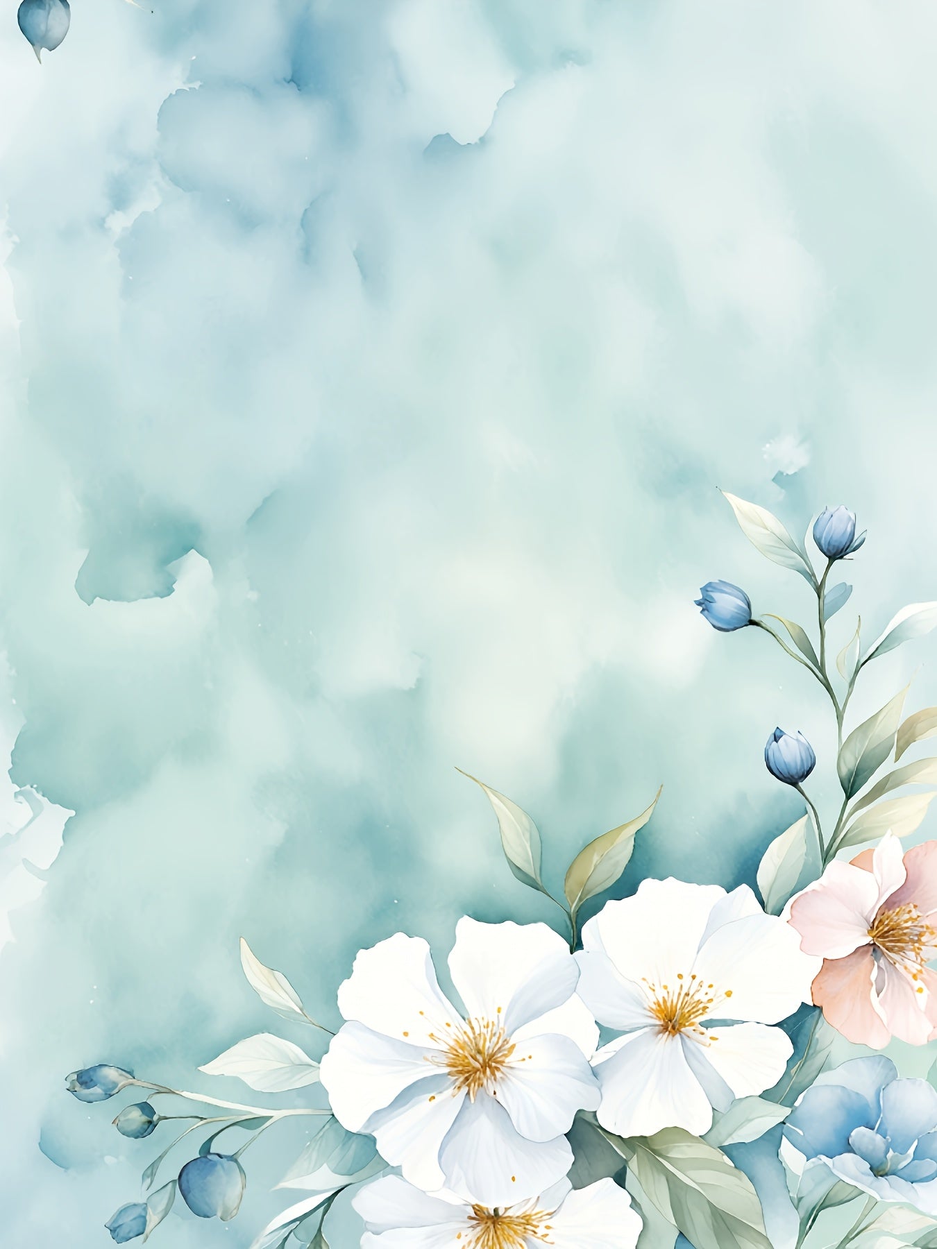 Casual Suit Hot Style Suit Blue Flower