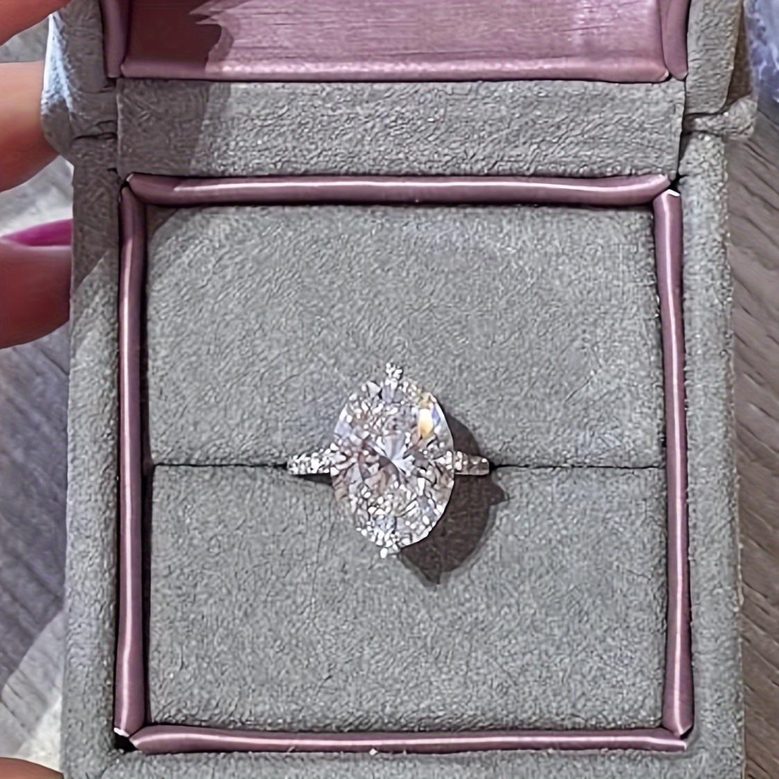 Elegant 5CT Oval Moissanite Engagement Ring, 925 Sterling Silvery, 18K Golden Plated, VVS D Color, Lab-Certified, Handmade Wedding Band for Women