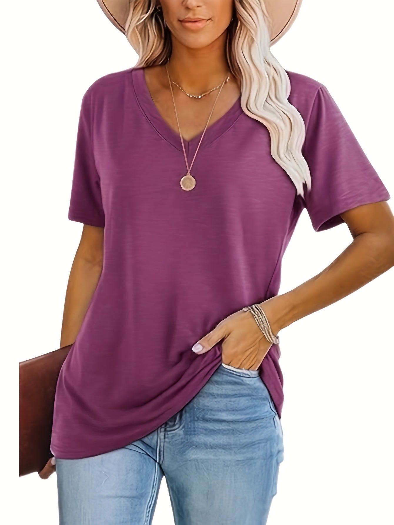 2025 European and American Fashion Casual Loose Print V-Neck T-Shirt Three-Piece Set