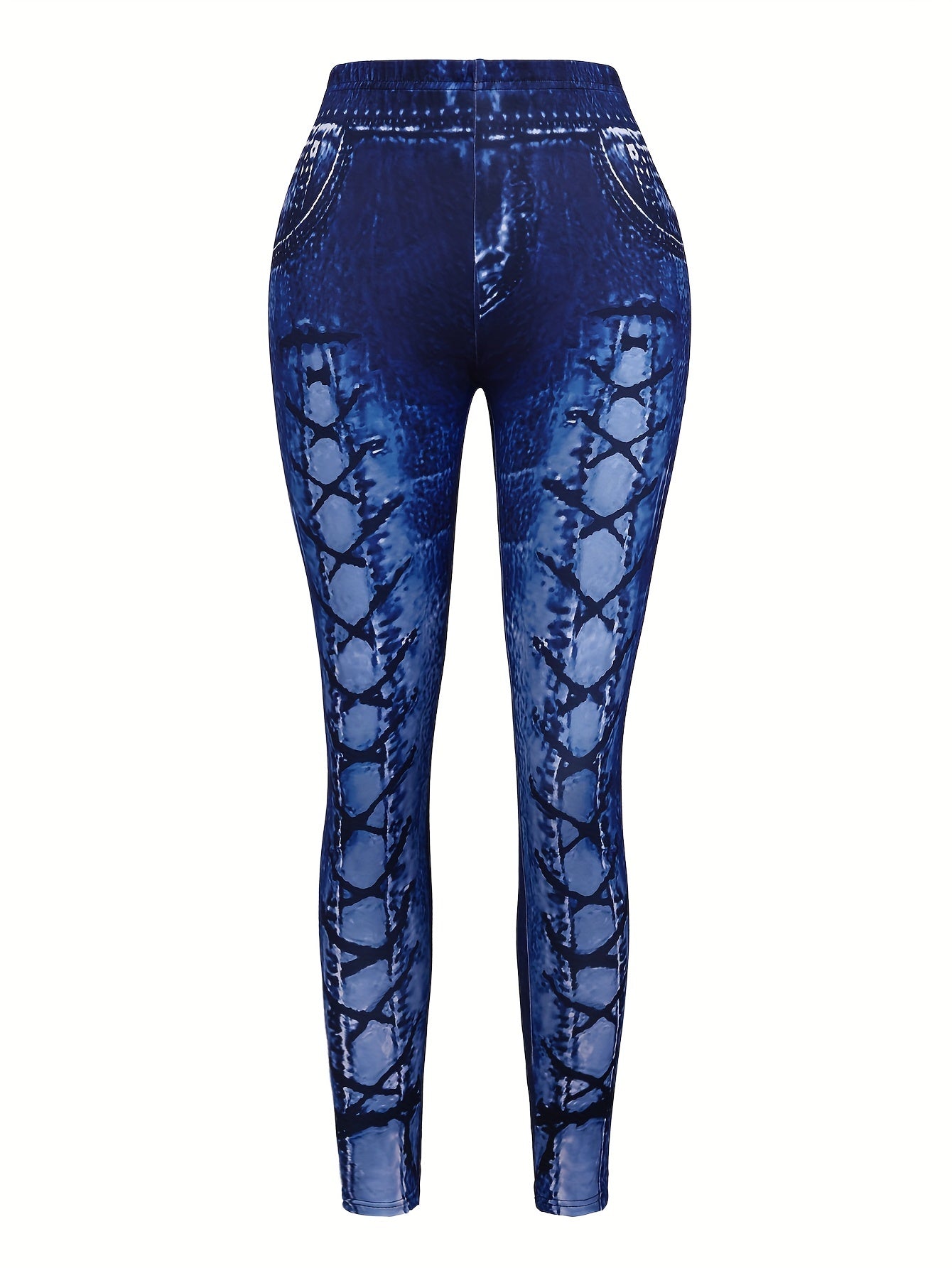Casual Plant Print Two-piece Set, Short Sleeve Flare T-shirt & Allover Print Skinny Leggings Outfits, Women's Clothing