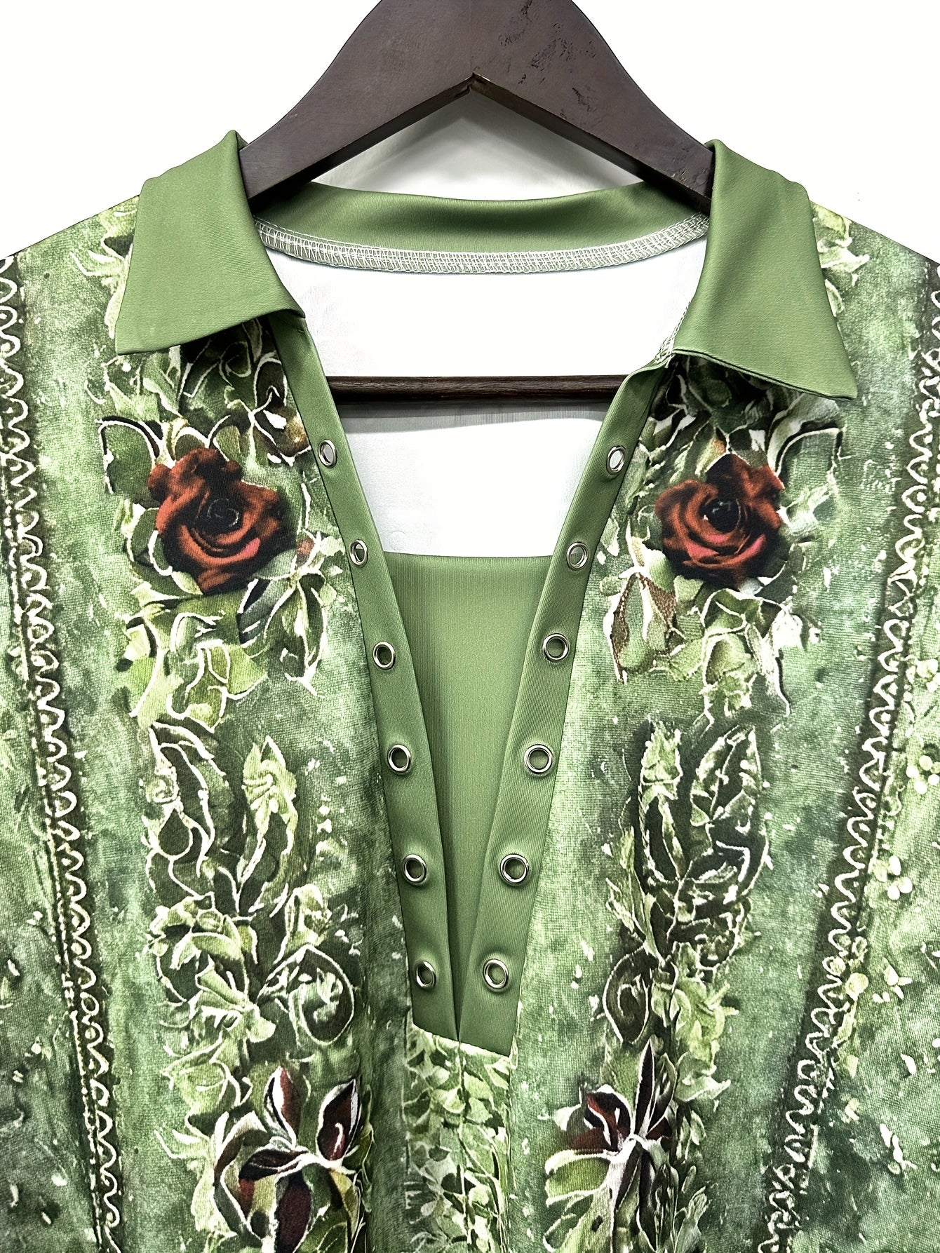 Women'S Long Sleeve Scoop Neck Graphic Floral Printed Pockets Tops