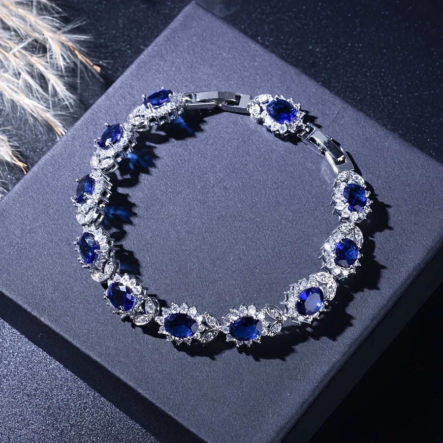 [Elegant Wedding Jewelry Set] 5pcs Elegant Wedding Jewelry Set with Sparkling Cubic Synthetic Zirconia Inlay, Adjustable Ring, Necklace, Bracelet, Earrings, High Quality, Intricate Design, Fine Craftsmanship