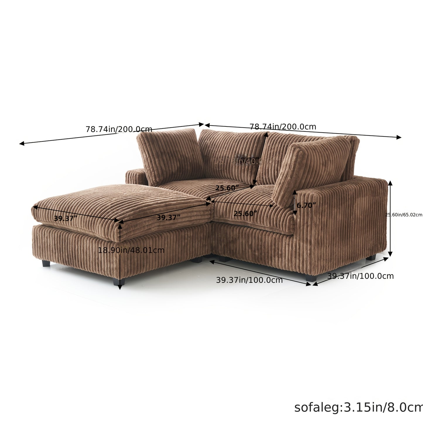 Modern Convertible Sleeper Sectional Sofa - Modular Living Room Couch with Washable Covers, Deep Seat Sleeper Sofa Bed, Space-Saving Design for Apartments, Lofts, Guest Rooms - No Assembly Required, Easy-Clean Fabric Upholste