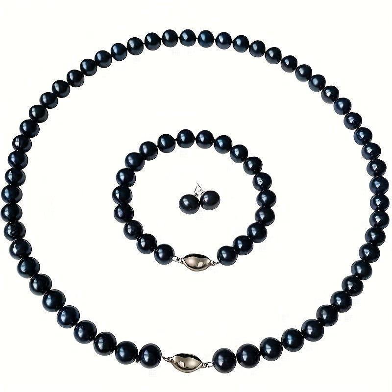 925 Sterling Silvery Chain Freshwater Pearls Necklace, Set With Lustrous White Freshwater Pearls, Elegant And Luxurious, Wedding Bridal Bridesmaid Jewelry/ Birthday Gift/ Anniversary Gift, Jewelry For Teenager, Cheap Girl Stu