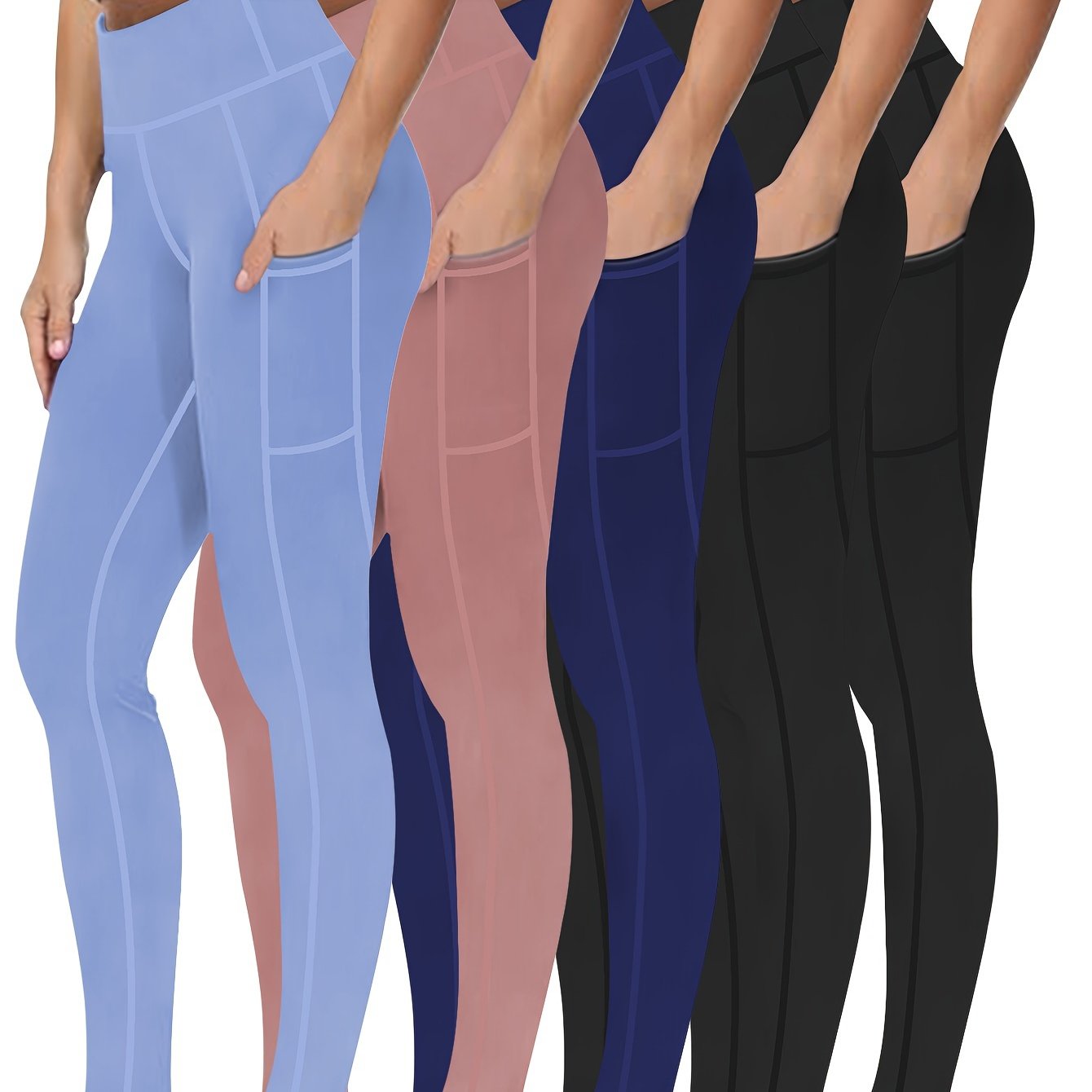 Five piece set of oversized sports leggings for women's 9-point yoga pants, fitness running compression pants