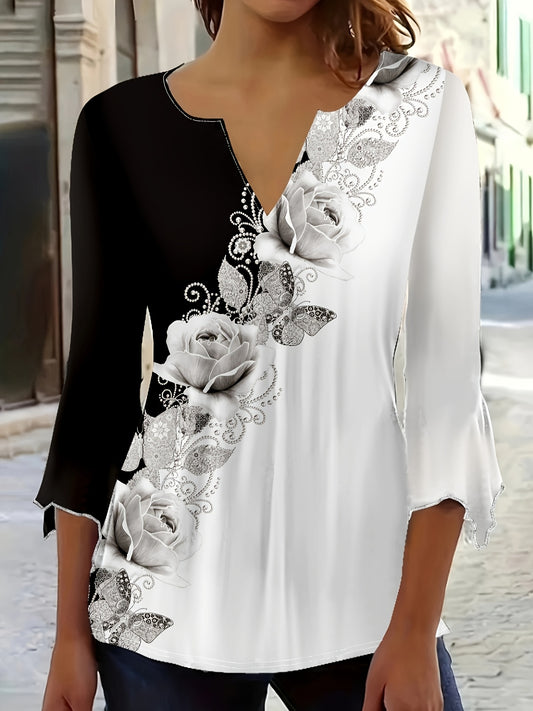 Silvery Flower Black and White