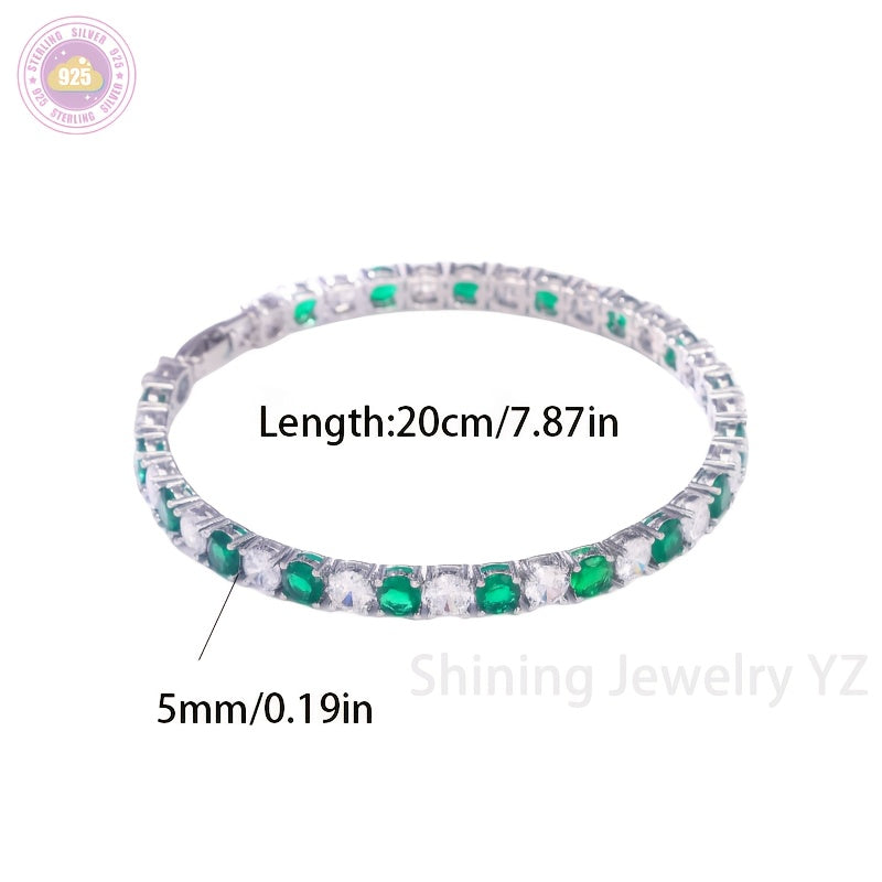 Handmade Luxury 925 Silver Inlaid Moissanite Women's Bracelet Designed By Designers, Perfect for Anniversary Gifts, Suitable for Various Occasions Such As Christmas Parties, Including Exquisite Jewelry Boxes, Silver Bracelet