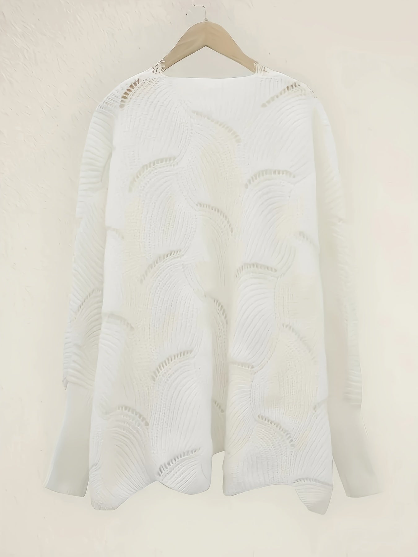 Women'S Casual Acrylic Knit Pullover Sweater with Contrast Lace Detail - V-Neck, Solid Color, Perfect for Spring/Summer/Fall