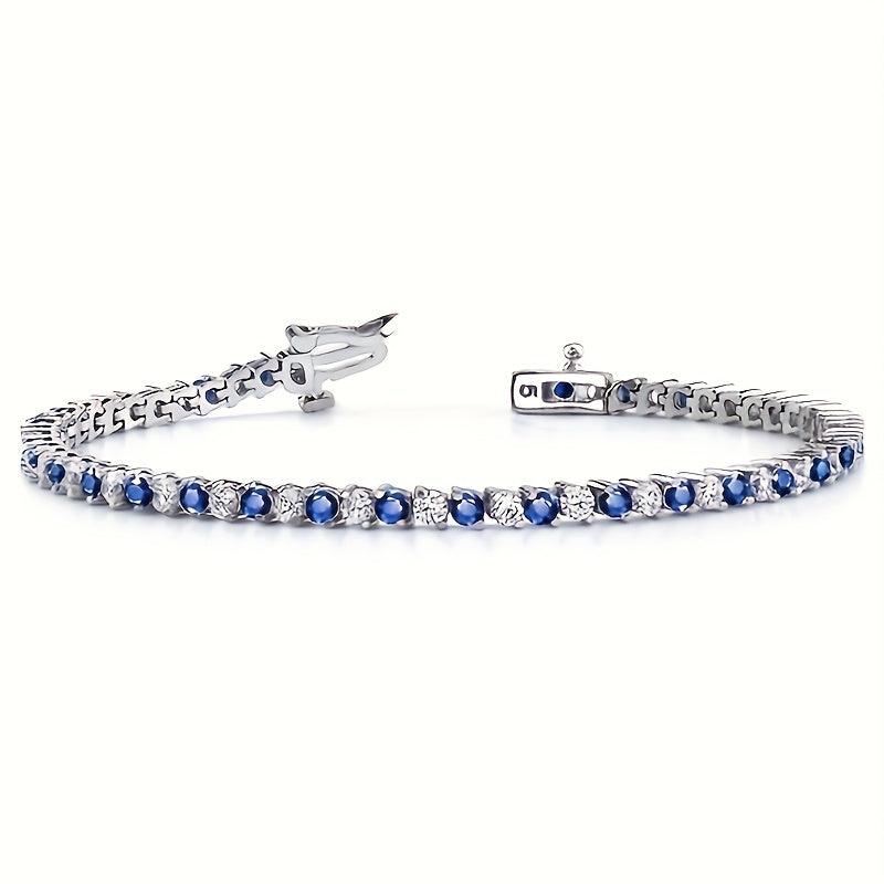 Handmade Luxury 925 Silver Inlaid Moissanite Women's Bracelet Designed By Designers, Perfect for Anniversary Gifts, Suitable for Various Occasions Such As Christmas Parties, Including Exquisite Jewelry Boxes, Silver Bracelet