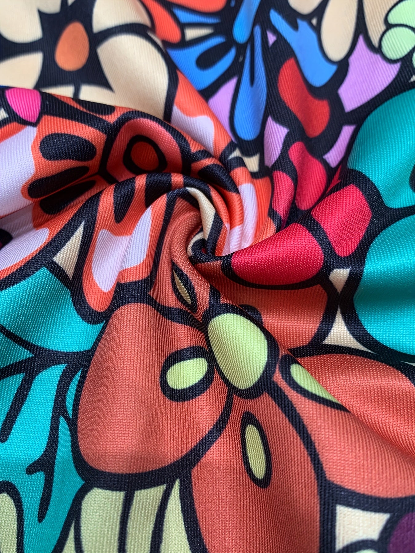 Vibrant Floral Print High-Elasticity Yoga & Pilates Leggings - Stretchy, Comfortable Fitness Shorts for Dance & Casual Wear, Dance Wear|Vibrant Leggings|Stretchy Fabri