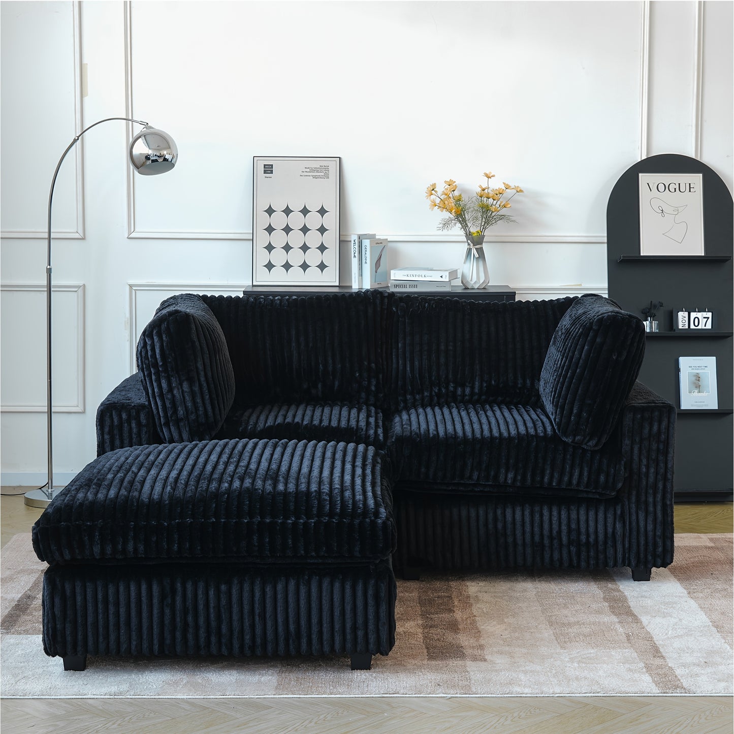 Modern Convertible Sleeper Sectional Sofa - Modular Living Room Couch with Washable Covers, Deep Seat Sleeper Sofa Bed, Space-Saving Design for Apartments, Lofts, Guest Rooms - No Assembly Required, Easy-Clean Fabric Upholste