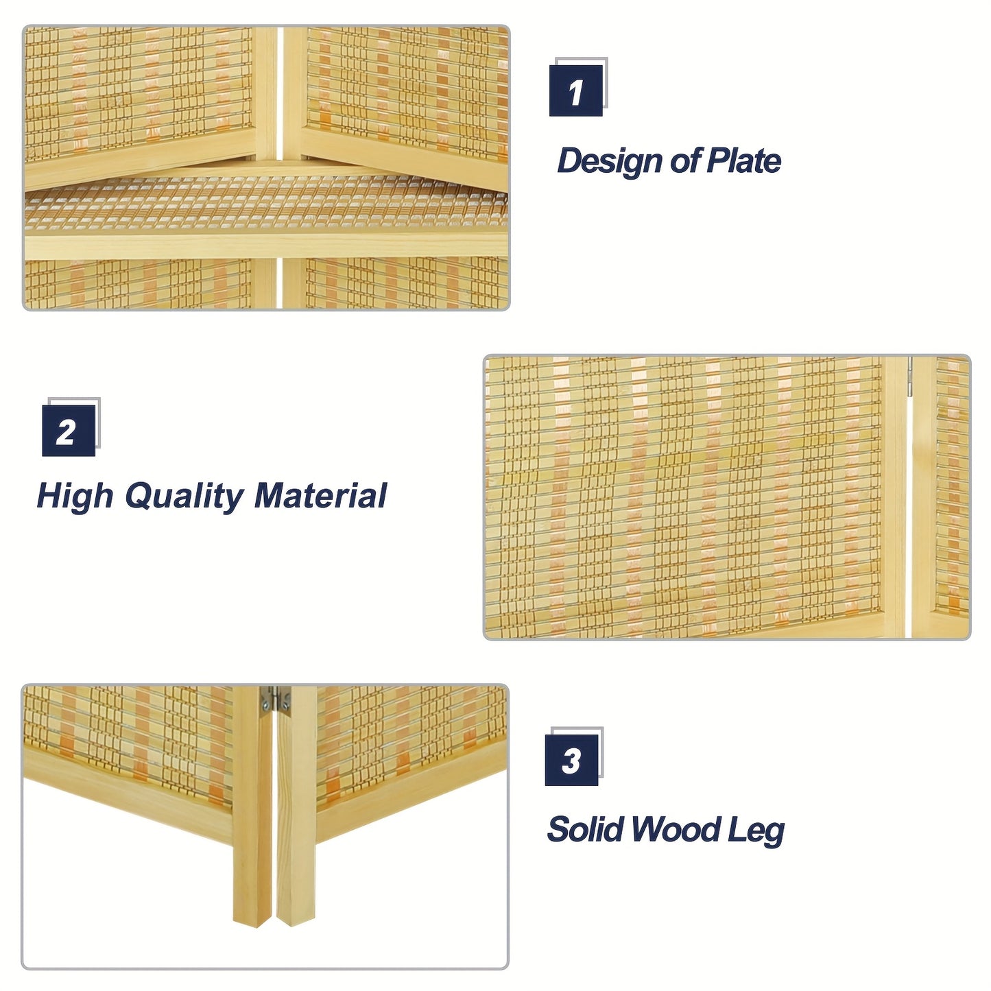 Room Divider With Shelves, Bamboo Room Divider 4 Panel, Folding Screen, Room Dividers And Folding Privacy Screen, Portable Room Divider Screen For Home Office Studio Apartment Garage