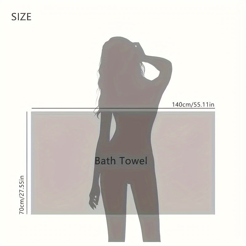 4pcs Waffle Weave Bath Towel Set, Super Absorbent Microfiber Towels, Quick-Dry Textured Towels, Soft Spa & Fitness Towels, Durable for Everyday Use, with Polyester 85%, Nylon 15% - Contemporary Geometric-Pattern Oblong Towel