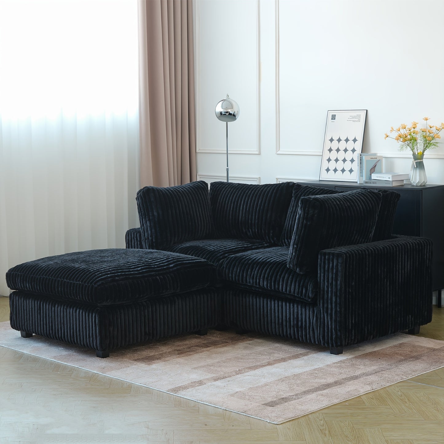 Modern Convertible Sleeper Sectional Sofa - Modular Living Room Couch with Washable Covers, Deep Seat Sleeper Sofa Bed, Space-Saving Design for Apartments, Lofts, Guest Rooms - No Assembly Required, Easy-Clean Fabric Upholste