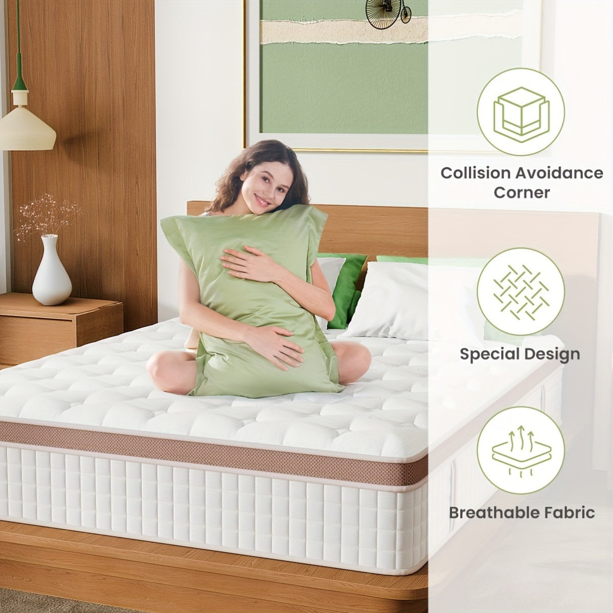 Queen Twin Full King Mattress, 14 Inch And 12 Inch- Hybrid Mattress In A Box, Individual Pocket Spring Bed For Motion Isolation