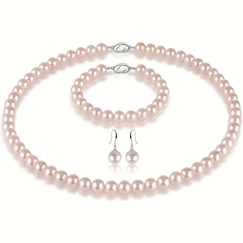 925 Sterling Silvery Chain Freshwater Pearls Necklace, Set With Lustrous White Freshwater Pearls, Elegant And Luxurious, Wedding Bridal Bridesmaid Jewelry/ Birthday Gift/ Anniversary Gift, Jewelry For Teenager, Cheap Girl Stu