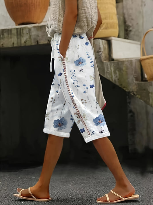 New Spring-Summer-Autumn Side Bone Splicing Women's Drawstring Waist Shorts
