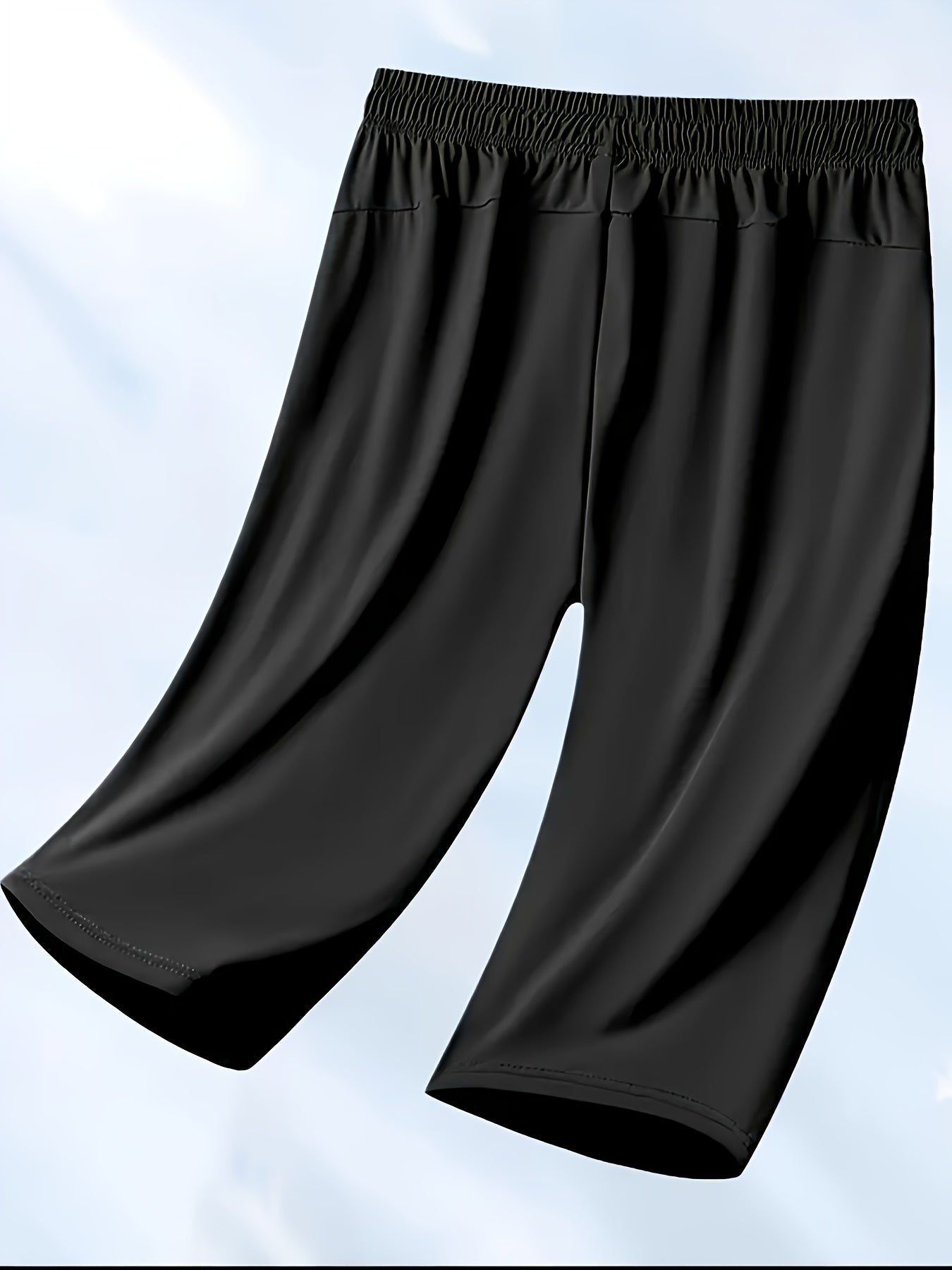 Three Pairs Of Summer Women's Shorts, Women's Solid Color 3/4 Pants, Elastic Drawstring At The Waist, Diagonal Zipper Pocket, Nylon And Spandex Medium-elastic Fabric Pants, Ice Silky Quick-drying Sports Pants, Women's Pants