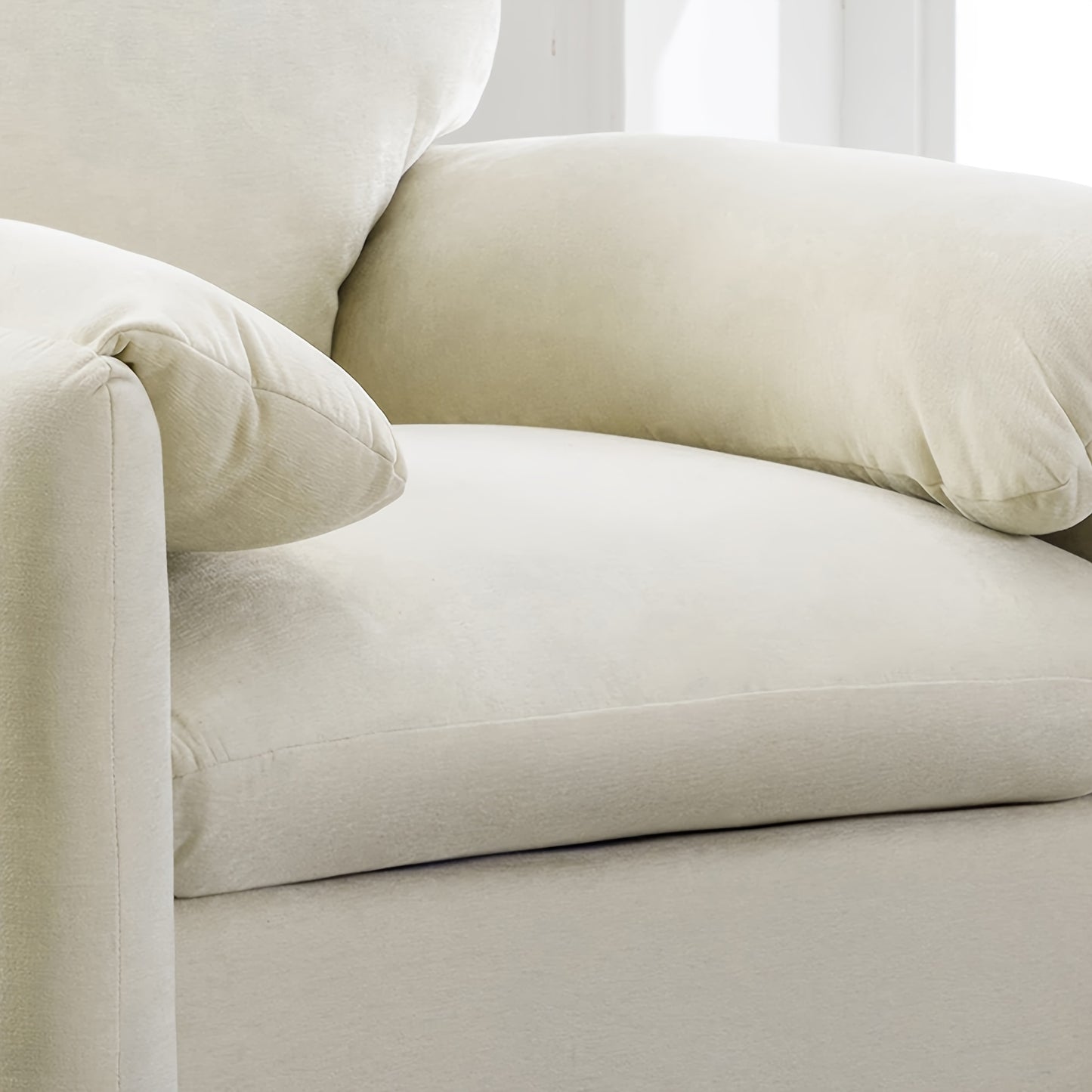 Set Of 2 - Chenille Oversized Armchair, Modern Upholstered Armchair - Modern Accent Chair & Leisure Single Sofa Chair for Living Room, Bedroom, Guest Room Or Balcony, White, Green, Grey