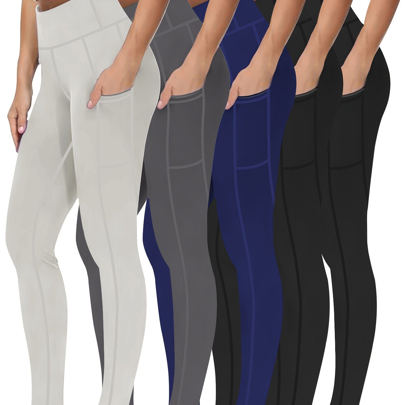 Five piece set of oversized sports leggings for women's 9-point yoga pants, fitness running compression pants